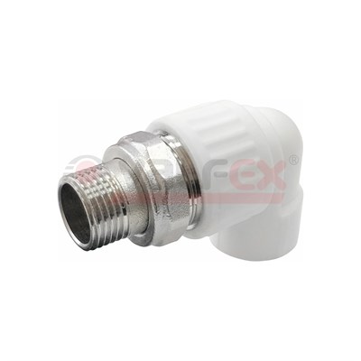 Угольник с американкой для радиатора наружная резьба 20х3/4" (60/15) (Valfex) БЕЛЫЙ 10682