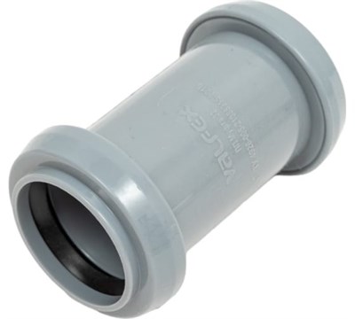 Муфта двухраструбная 110 мм вн. канализация (60) VALFEX (соединительная, с перегородкой) 10998