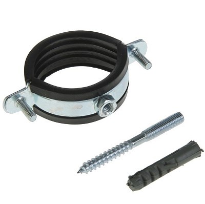 Хомут (РM) оцинк.с резин. уплотнением VALFEX   1/2" (20-25) (в компл. шпилька М8*80 и дюбель) (140) 11112