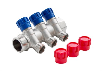 Коллектор с регулирующими вентилями  3/4"х 2 выхода 3/4" под «ЕВРОКОНУС» нар. VALFEX (30/2) К 11200