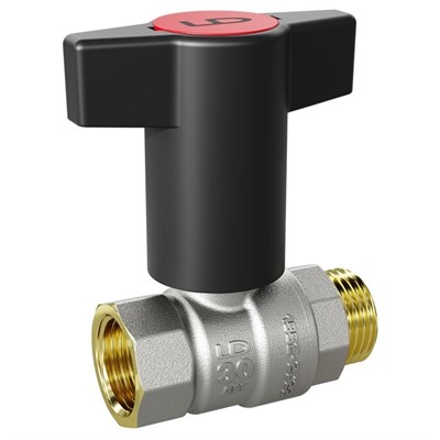 Кран шаровой N/P59 для ВОДЫ 1/2" ВР/НР Т-образн. синяя руч. латунный НИК-Й VALFEX 11Б27фт1М (68/17) 11250