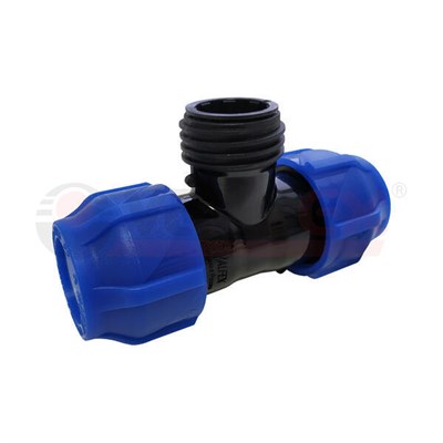 Тройник ПНД компр. переходной с наружной резьбой  20-3/4"-20  (100/20) VALFEX 11384