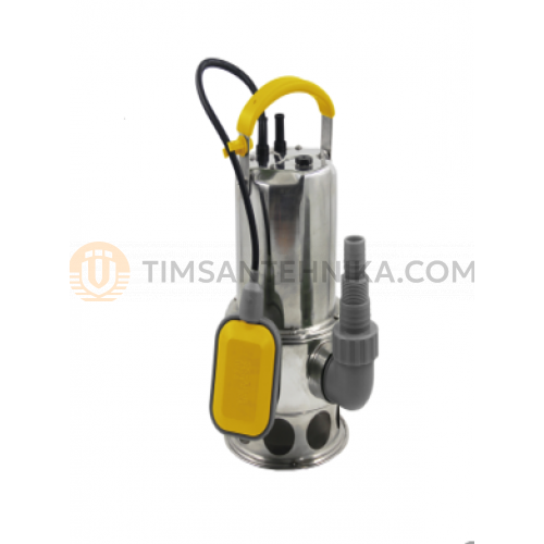 Фекальный насос Tim 750 Вт, Напор 8м, частицы до 35 мм, корпус нерж сталь/пластик AM-WPD750SP-05GT 10131