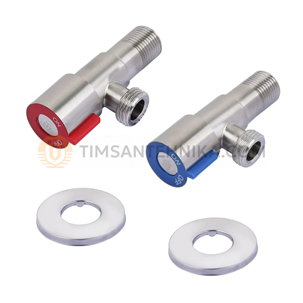 Кран угловой TIM 1/2x1/2 НР нержавеющая сталь (пара) BL5854.02S 10187