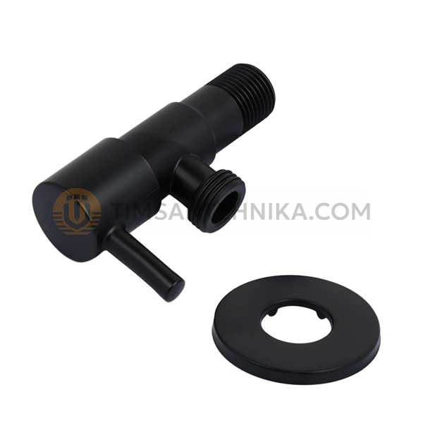 Кран угловой TIM 1/2x1/2 НР нержавеющая сталь (Черный матовый) BL5825S.BK 10190