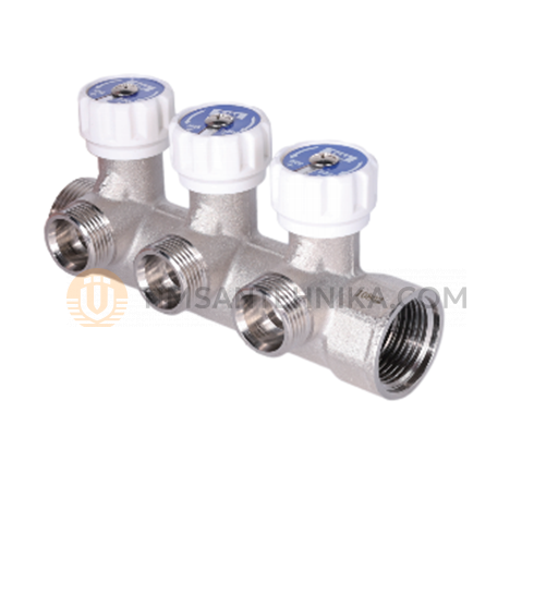 Коллектор с регулирующими вентилями и выходами стандарта Евроконус 1*3/4EK-2выхода MR-04N-2E 10326