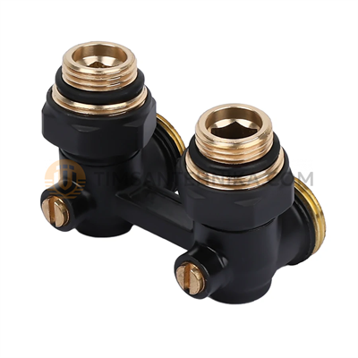 Узел нижнего подключения TIM 3/4 угловой, Черный (c адаптером 1/2) ME221CB 10338