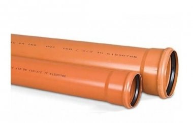 Труба ф160 с раструбом L=6 м рыжая нар.канализ.толщ.ст.4.9 (2) VALFEX 10354