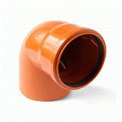 Отвод 87,5°  110мм РЫЖИЙ нар.канализ.(35) VALFEX 10369