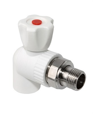 Кран шаровой для радиатора угловой 20х1/2" (60/10) (Valfex) ЗАВОД ВАЛФ-РУС БЕЛЫЙ 10456