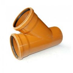 Тройник канализационный рыжий Ø160 45° ПВХ Nashorn 10042