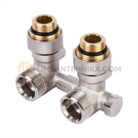 Узел угловой НВ ЕК радиаторный со встроенными кранами и байпасом 1/2