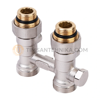 Узел прямой НВ ЕК радиаторный со встроенными кранами и байпасом 1/2