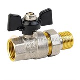 Кран шаровой TIM с американкой НВ 1, ручка бабочка DE1233X 10186