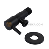 Кран угловой TIM 1/2x1/2 НР нержавеющая сталь (Черный матовый) BL5825S.BK 10190